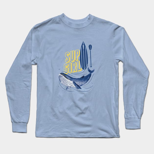 Sup board girl Long Sleeve T-Shirt by Olivka Maestro